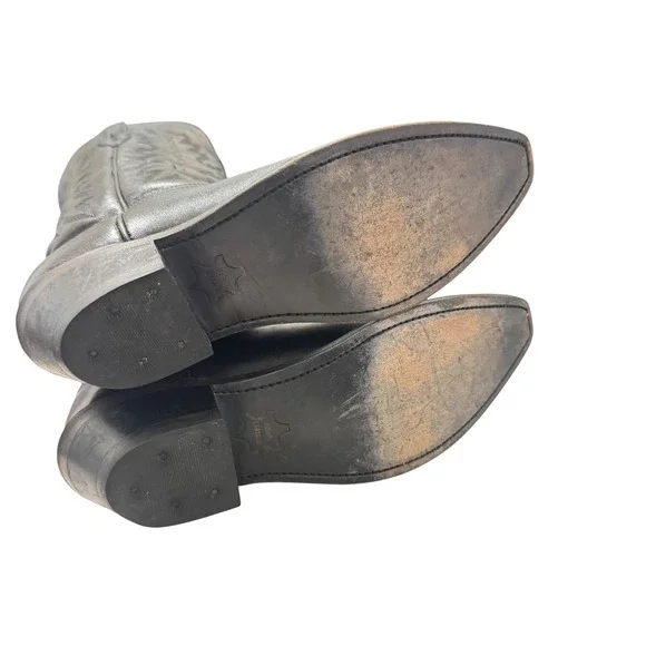 Old West Black Heeled Boots - Picture 8 of 9